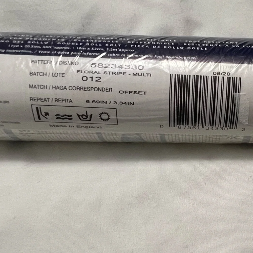 Graham & Brown Blue White Floral Wallpaper. New in package.